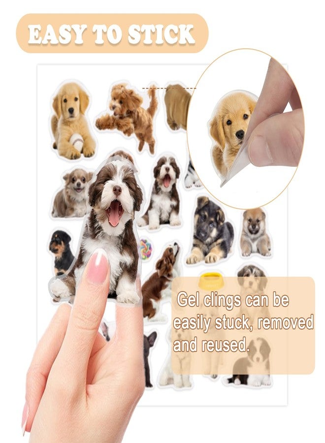 SKEPHWSKA 20 Pcs Dog Thick Gel Clings Puppy Window Gel Clings Decals Stickers for Kids Toddlers and Adults Cute Reusable Window Clings for Home Airplane Classroom Nursery Dog Party Supplies Decorations - Image 5